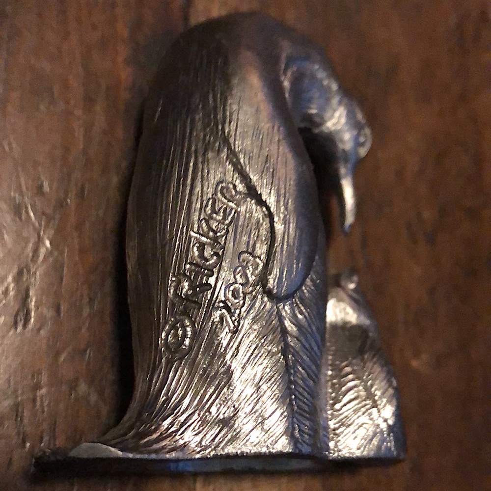 Signed Michael Ricker Pewter Penguin Parent & Chick - Picture 5 of 10